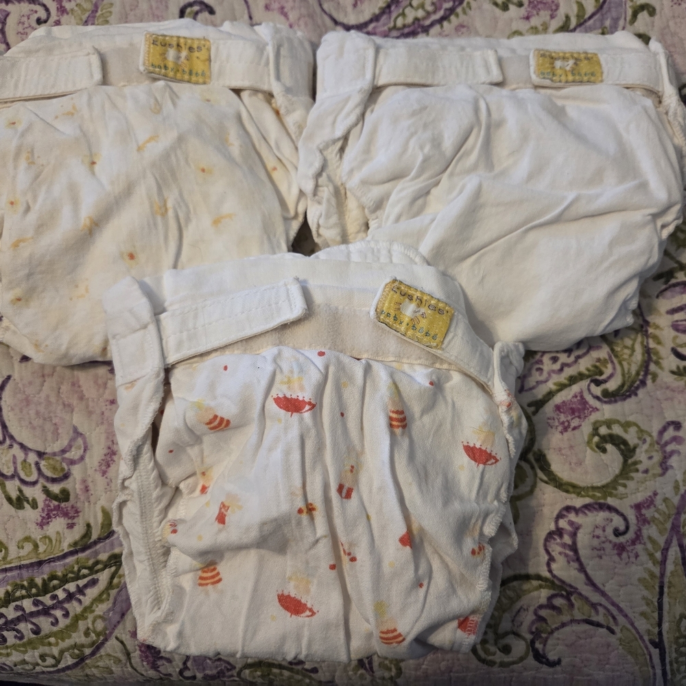 White and Orange Kids Reusable Diapers